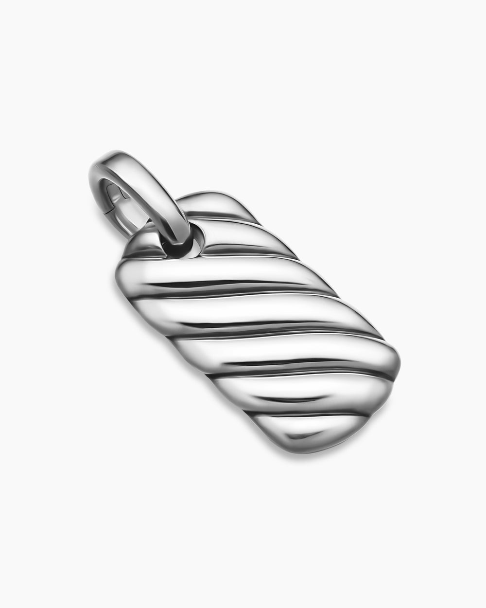 Médaille Sculpted Cable de petite taille en argent massif, 10 mm femme