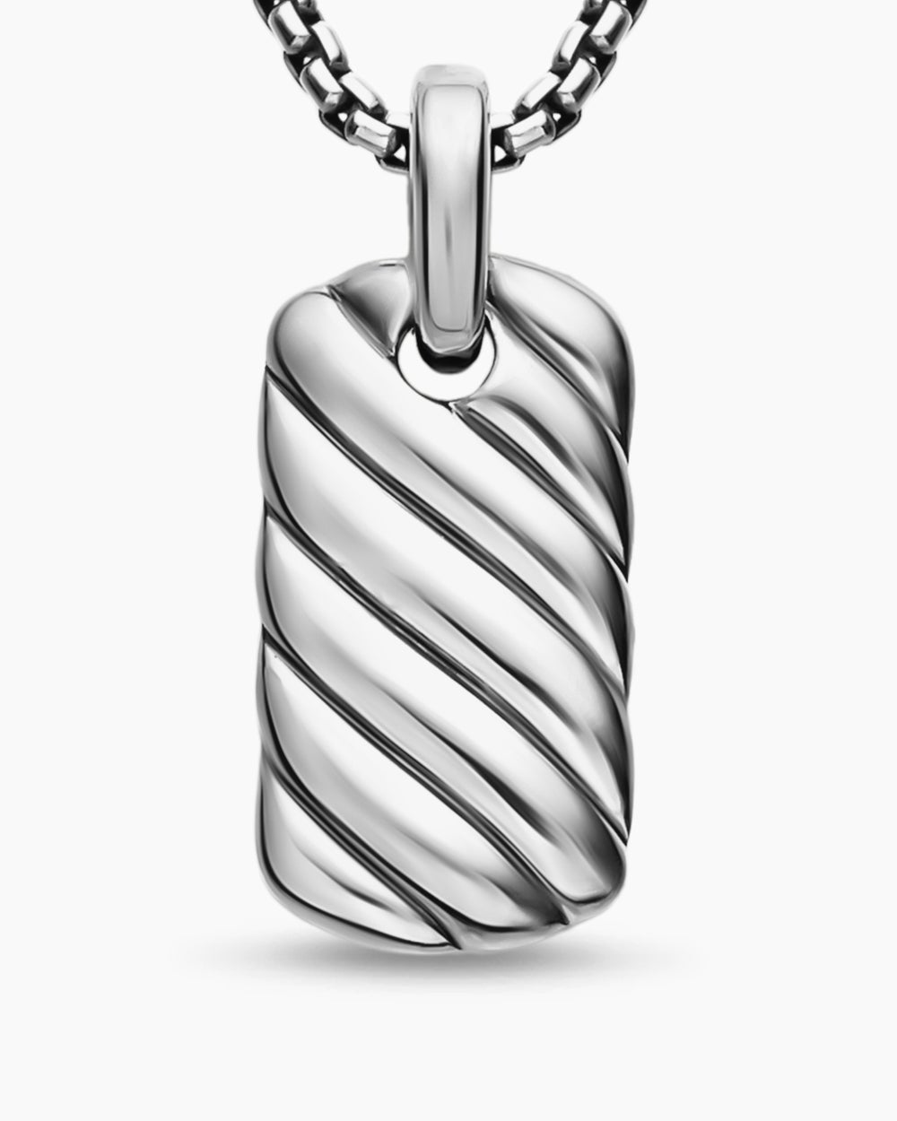 Médaille Sculpted Cable de petite taille en argent massif, 10 mm femme