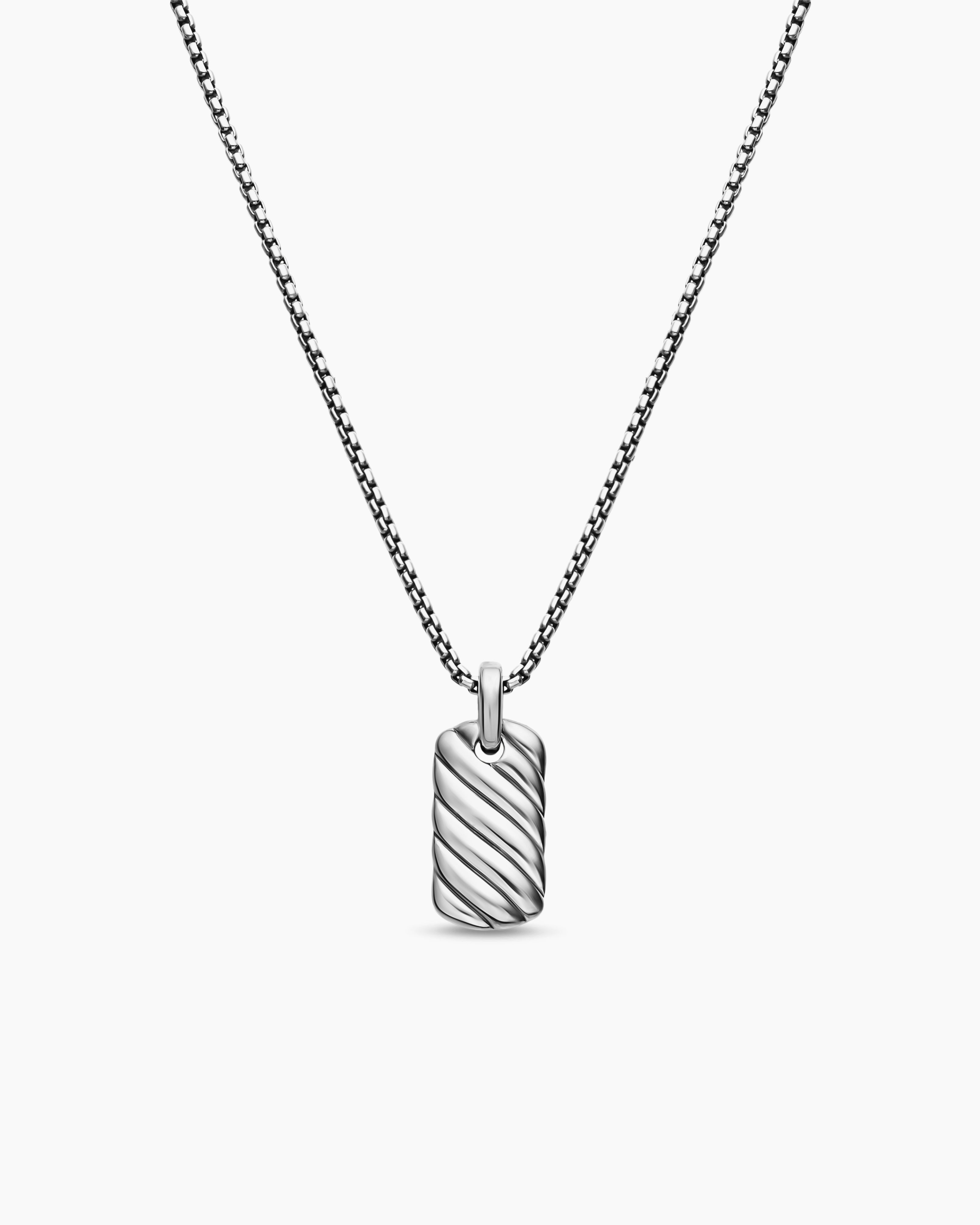 M&eacute;daille Sculpted Cable de petite taille en argent massif, 10 mm femme 