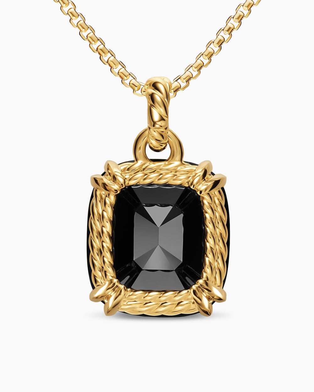 Womens Marbella Pendant in 18K Yellow Gold with Black Onyx, 22mm