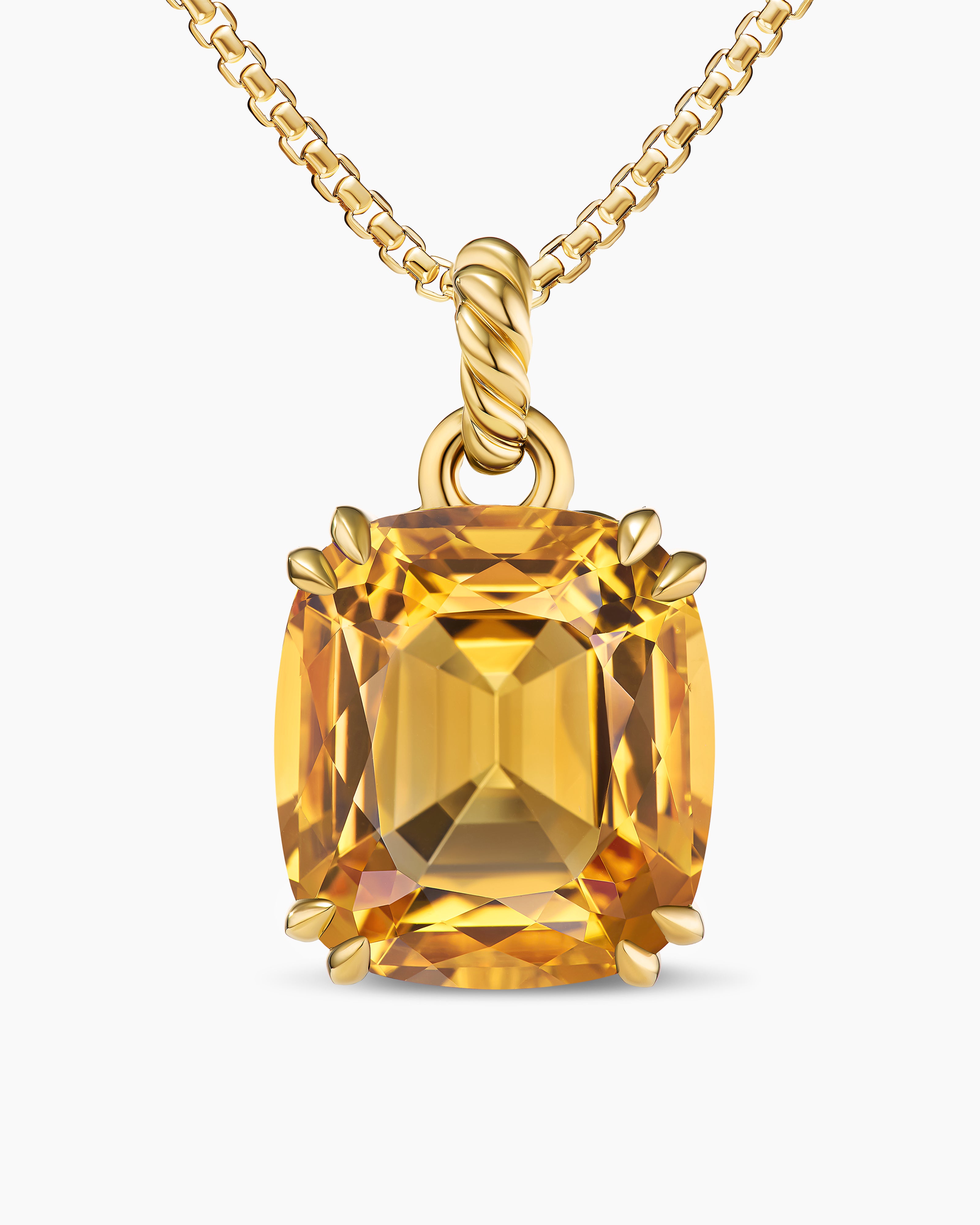 Womens Marbella Pendant in 18K Yellow Gold with Citrine, 22mm