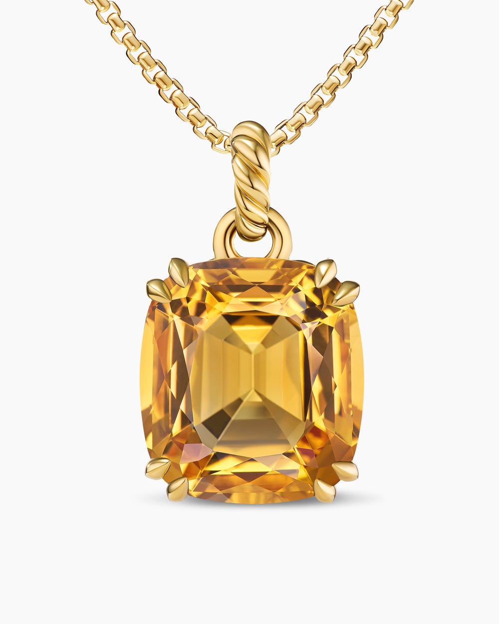 Womens Marbella Pendant in 18K Yellow Gold with Citrine, 22mm