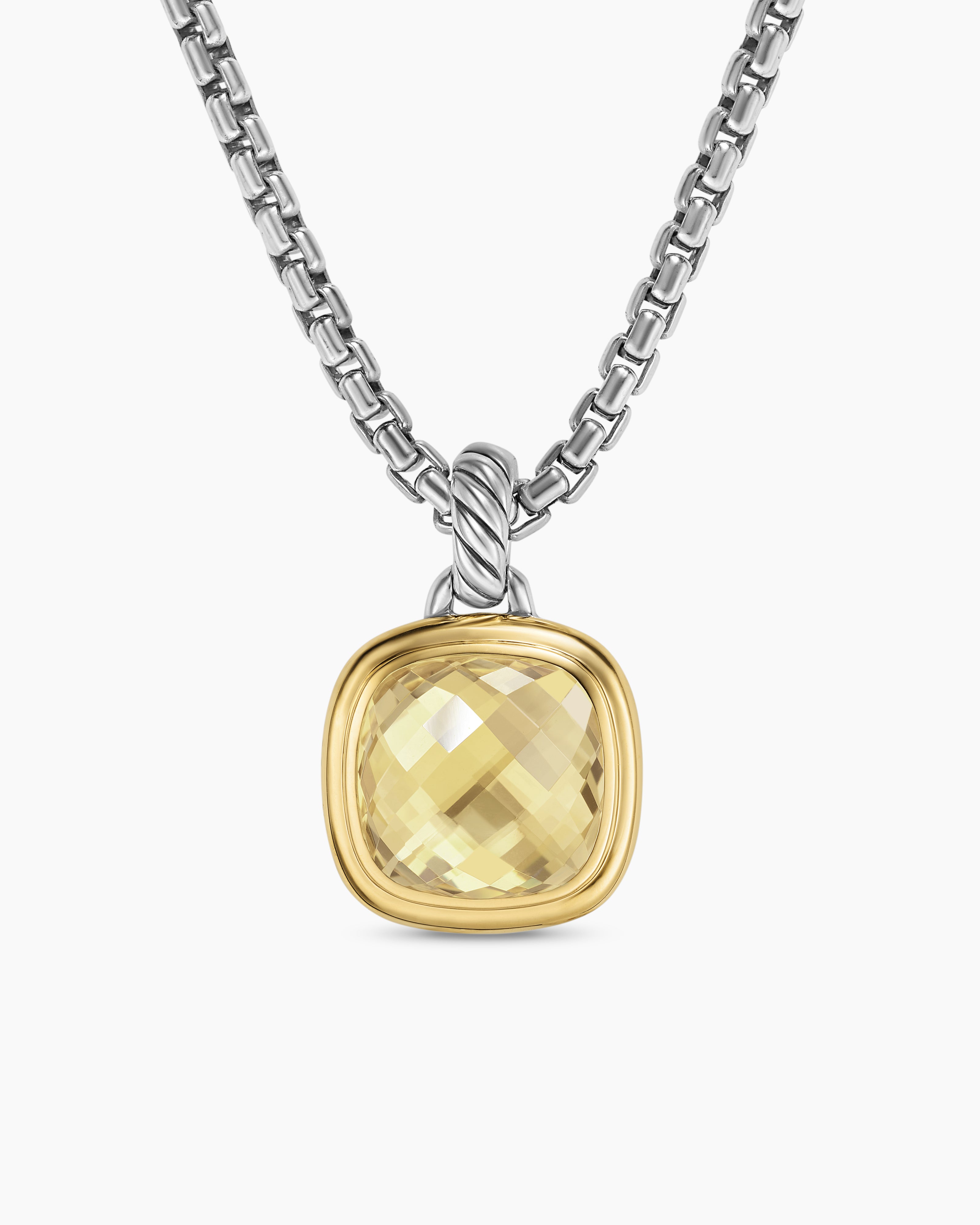 Pendentif Albion<sup>&reg;</sup> dans Argent sterling avec or jaune 18 carats et citrine champagne, 11 mm pour femmes 
