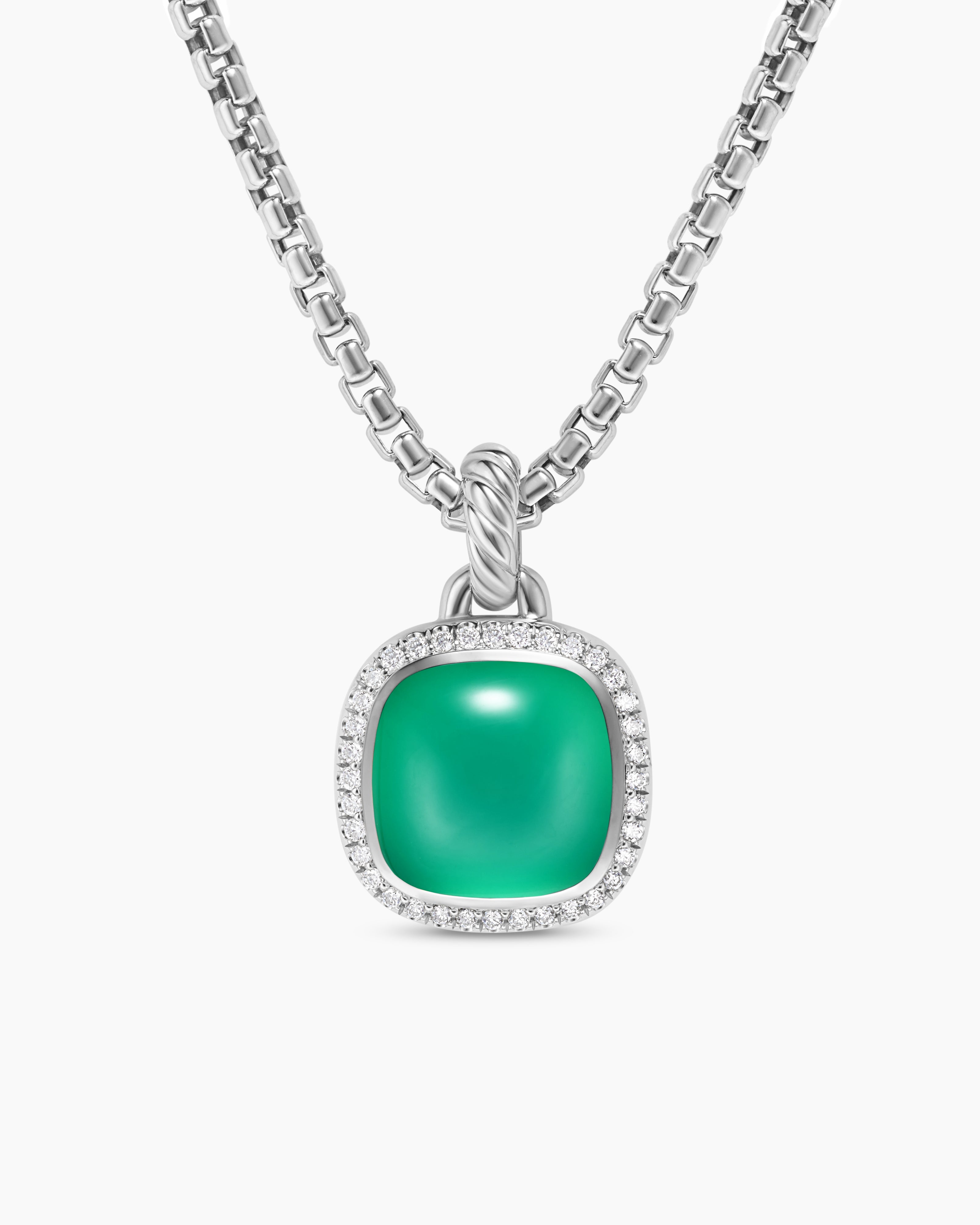 Womens Albion&reg; Pendant in Sterling Silver with Lagoon Orchid and Diamonds, 11mm