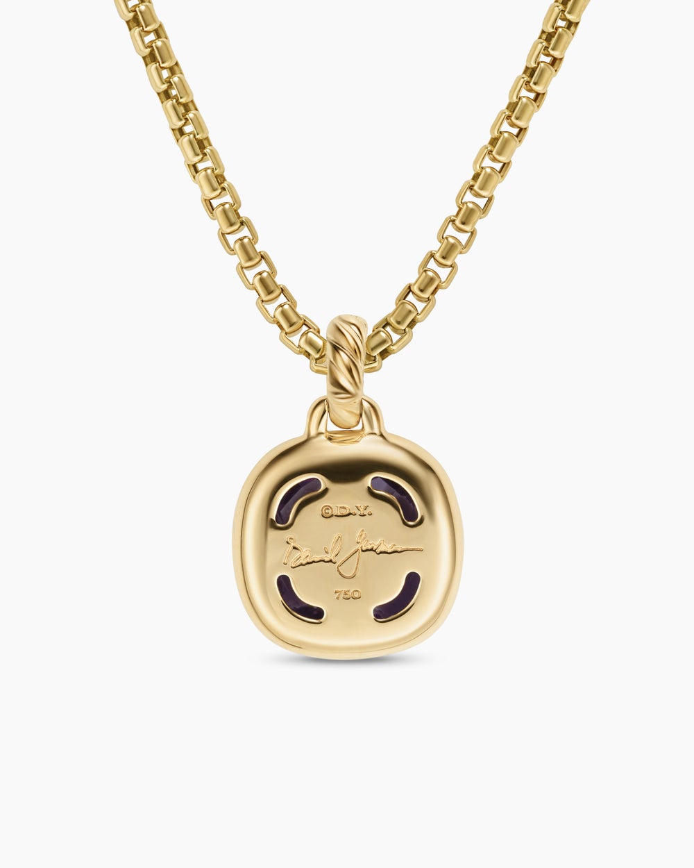 Womens Albion® Pendant in 18K Yellow Gold with Amethyst and Diamonds, 11mm