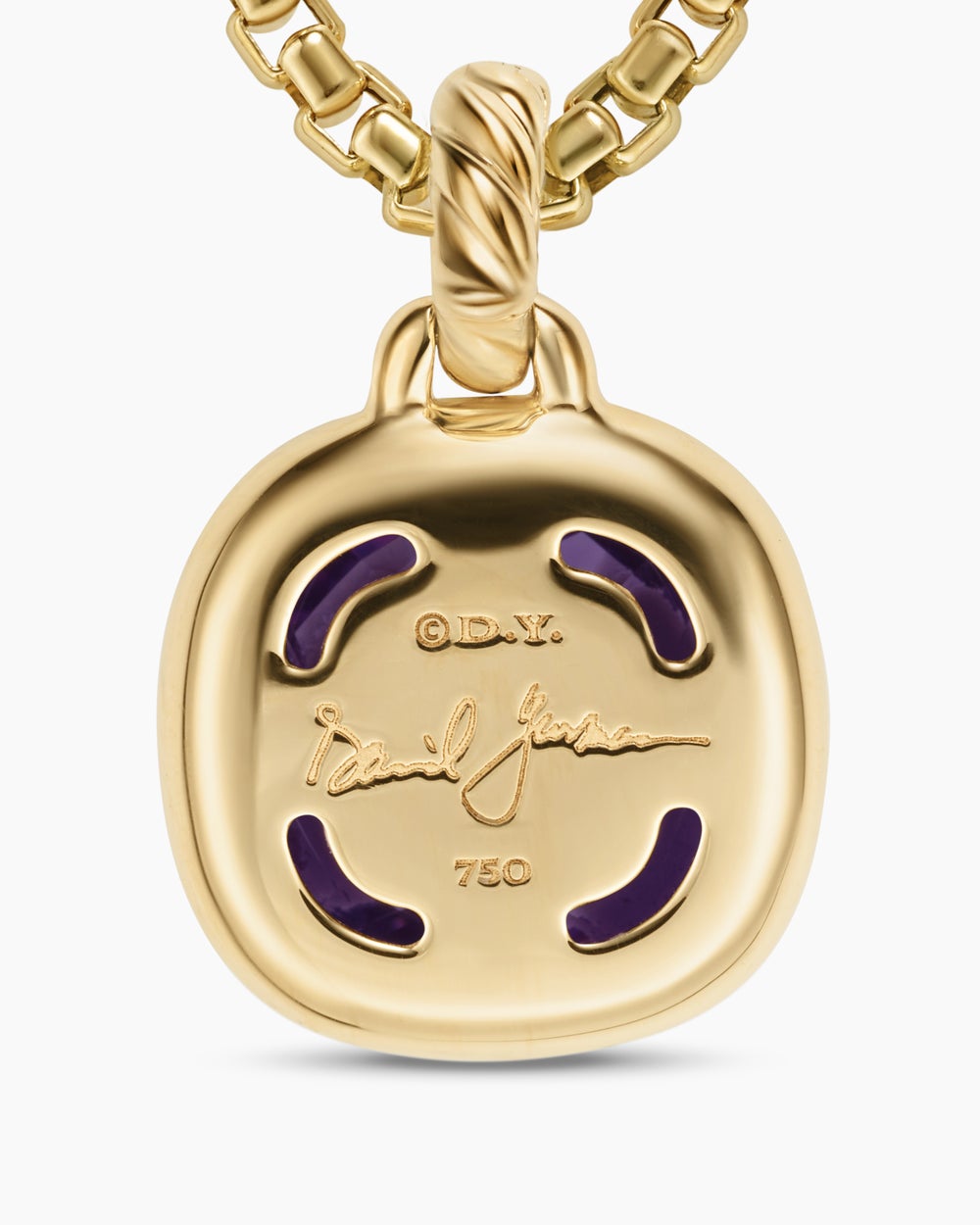 Womens Albion® Pendant in 18K Yellow Gold with Amethyst and Diamonds, 11mm
