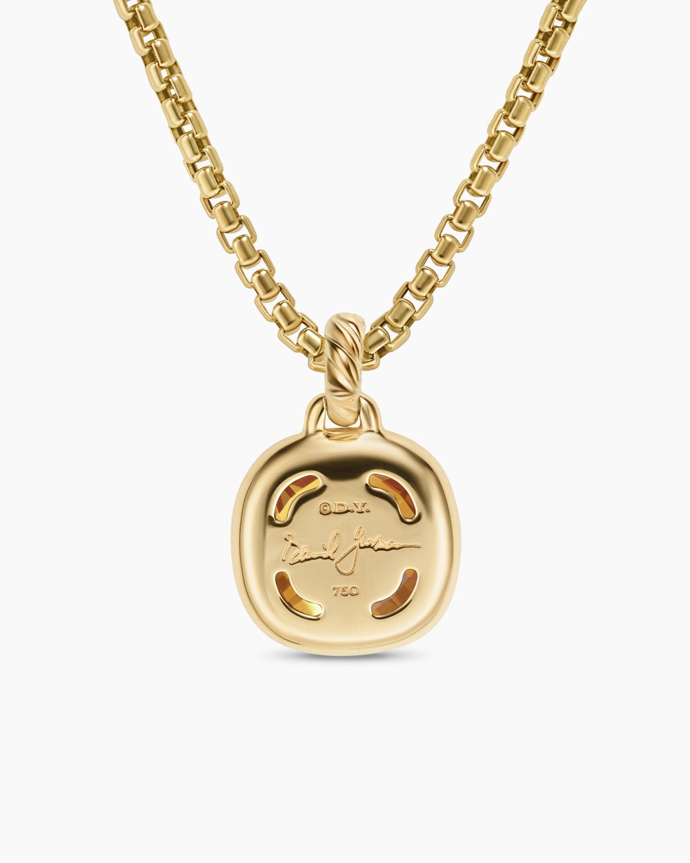 Womens Albion® Pendant in 18K Yellow Gold with Citrine and Diamonds, 11mm