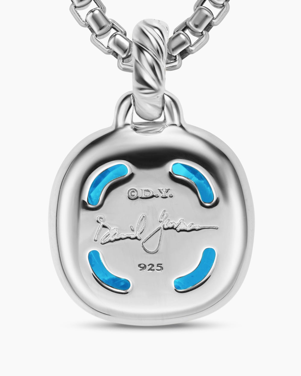 Womens Albion® Pendant in Sterling Silver with Blue Topaz and Diamonds, 11mm