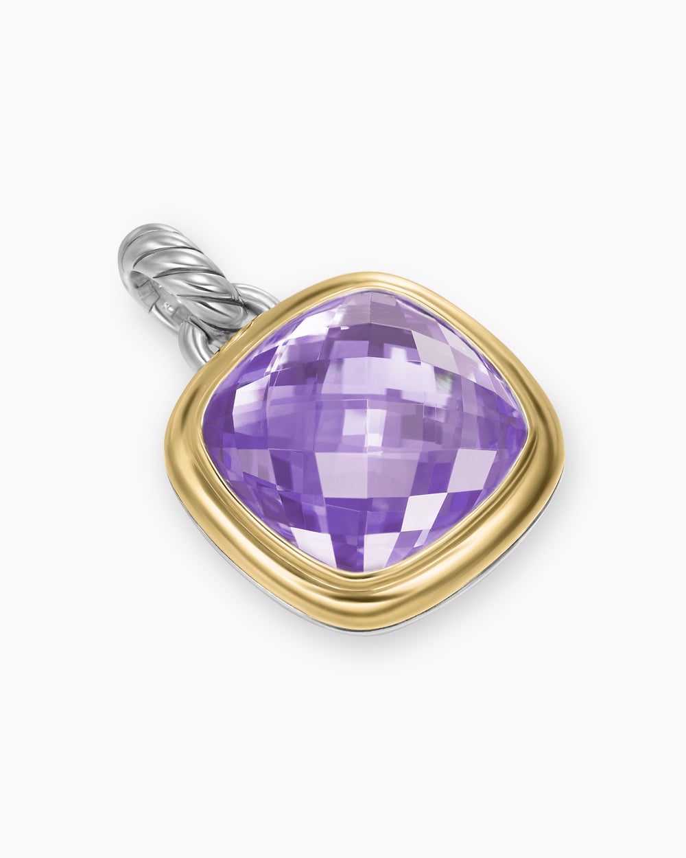 Womens Albion® Pendant in Sterling Silver with 18K Yellow Gold and Amethyst, 15mm