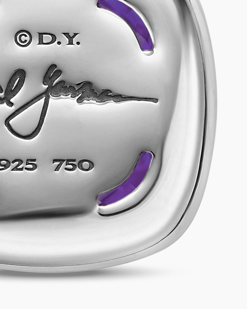 Womens Albion® Pendant in Sterling Silver with 18K Yellow Gold and Amethyst, 15mm