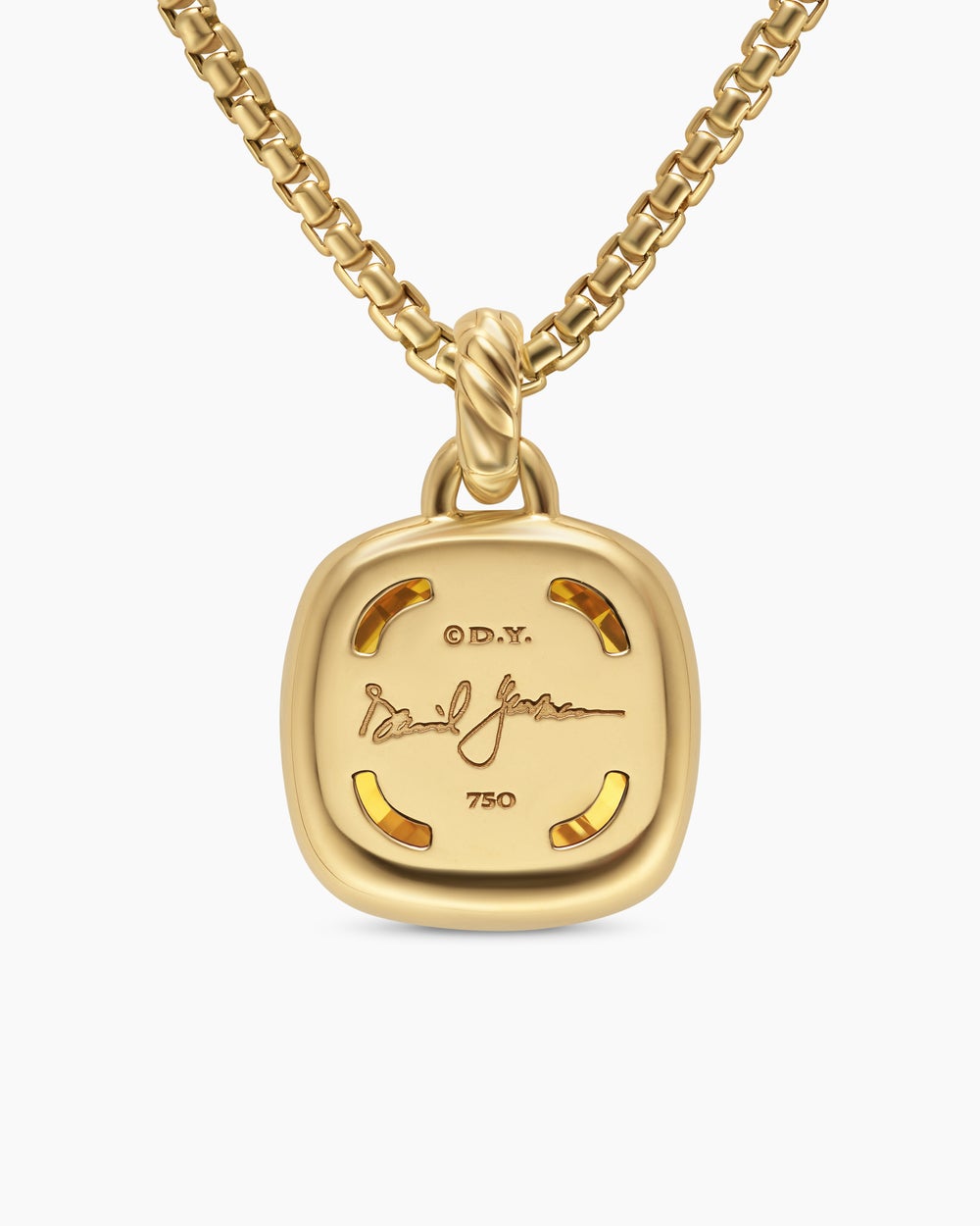 Womens Albion® Pendant in 18K Yellow Gold with Citrine and Diamonds, 15mm
