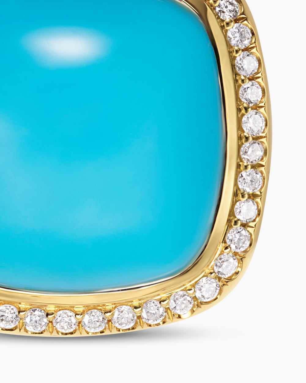 Womens Albion® Pendant in 18K Yellow Gold with Turquoise and Diamonds, 15mm