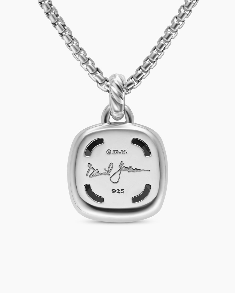 Womens Albion® Pendant in Sterling Silver with Black Onyx and Diamonds, 15mm