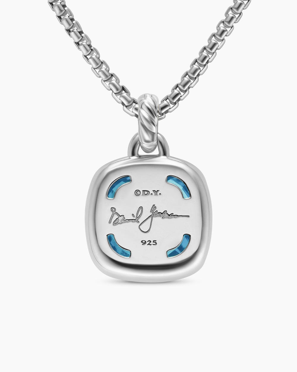 Womens Albion® Pendant in Sterling Silver with Blue Topaz and Diamonds, 15mm