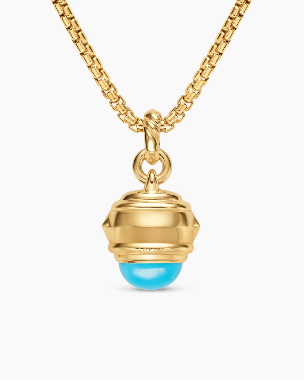 Womens Renaissance® Amulet in 18K Yellow Gold with Turquoise, Tsavorite and Tanzanites, 19.8mm