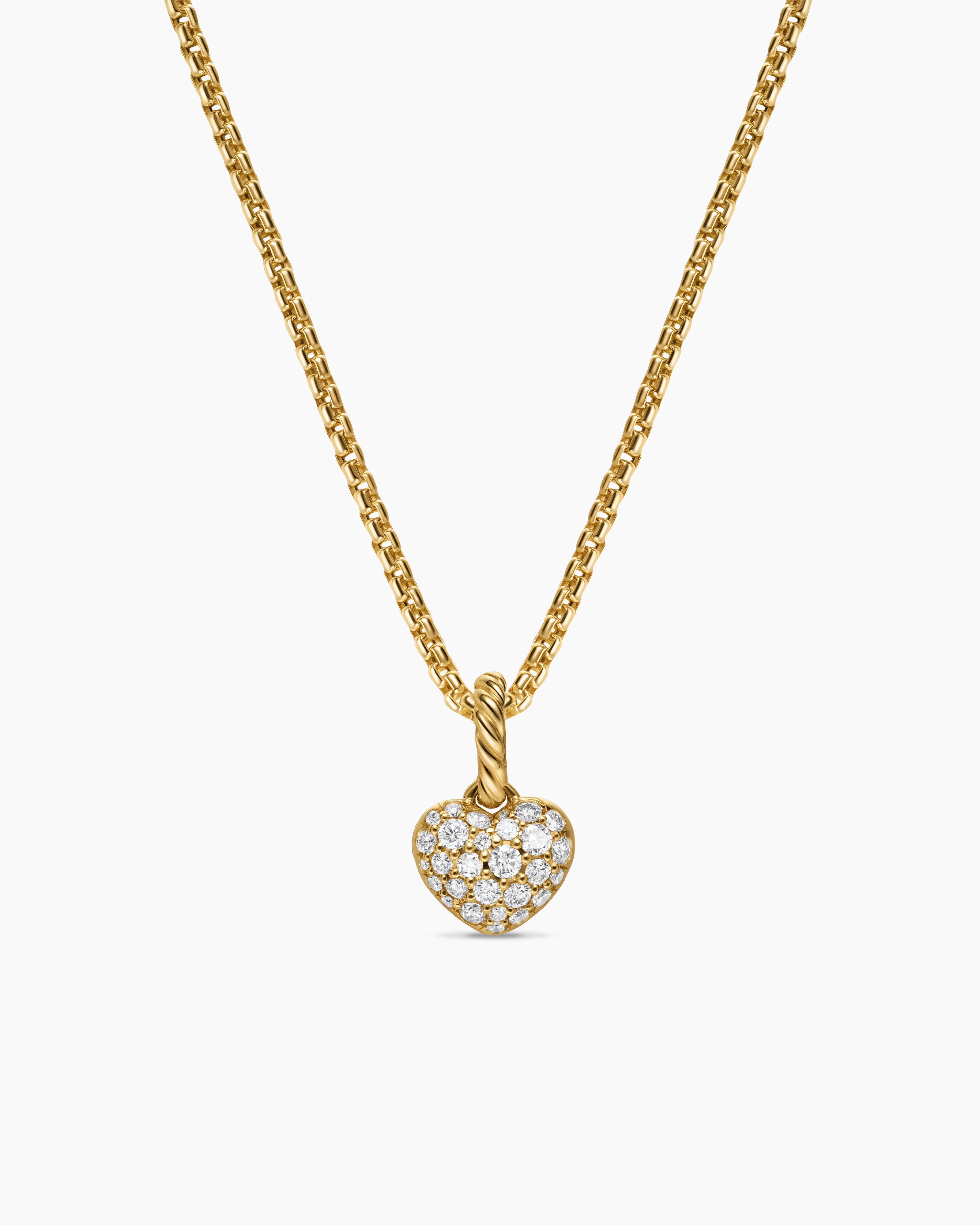 Amulette c&oelig;ur Petite Pav&eacute; en or jaune 18 carats avec diamants, 7,4 mm femme 