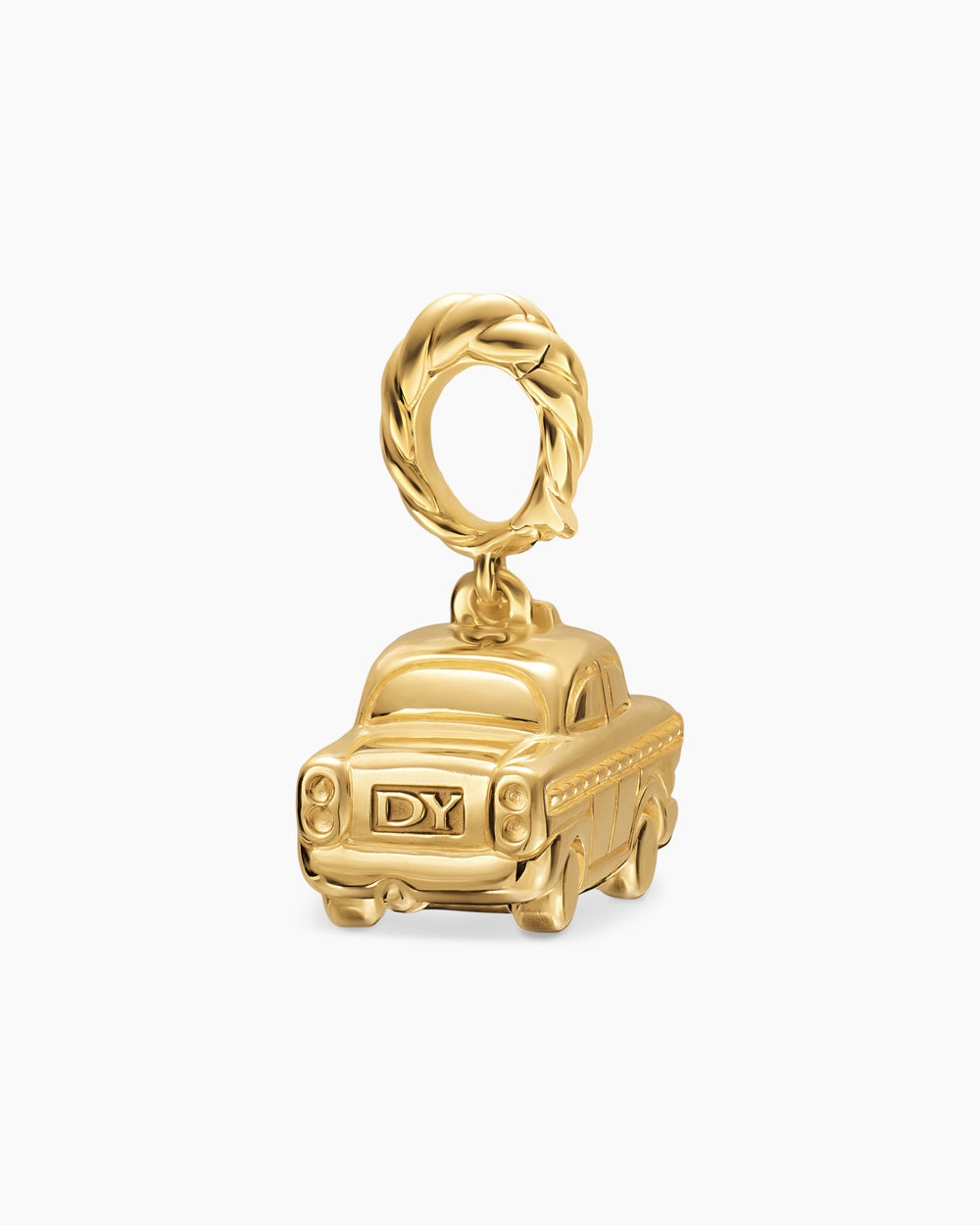 Womens Petite Taxi Amulet in 18K Yellow Gold with Diamonds, 7.5mm