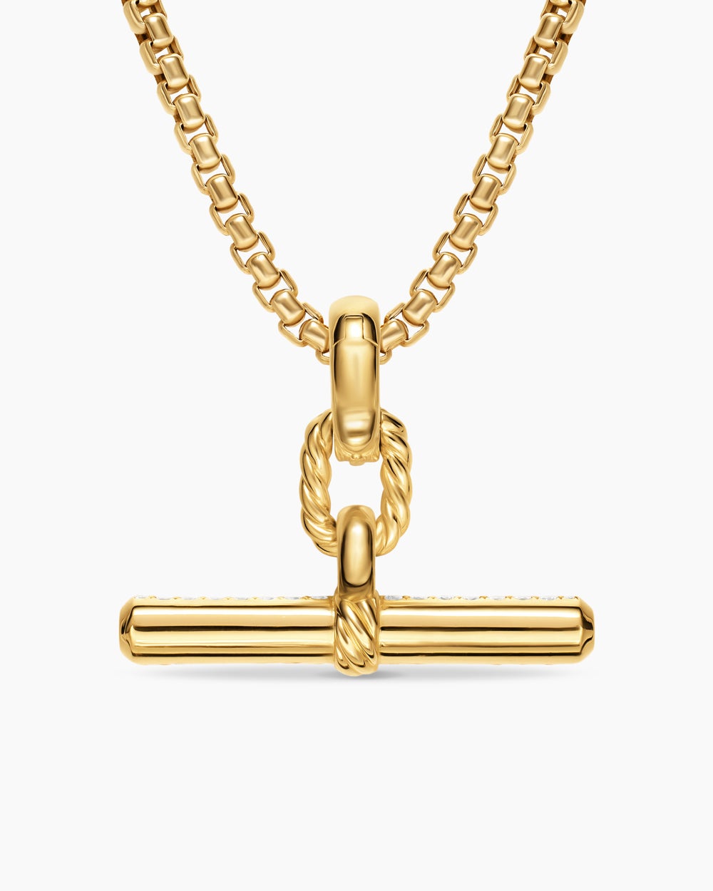 Womens DY Madison® Toggle Pendant in 18K Yellow Gold with Diamonds, 29mm