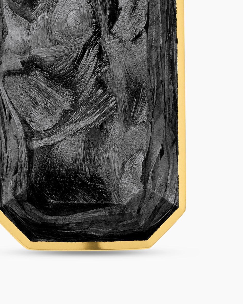 Mens Streamline® Ingot Amulet in 18K Yellow Gold with Forged Carbon, 43mm