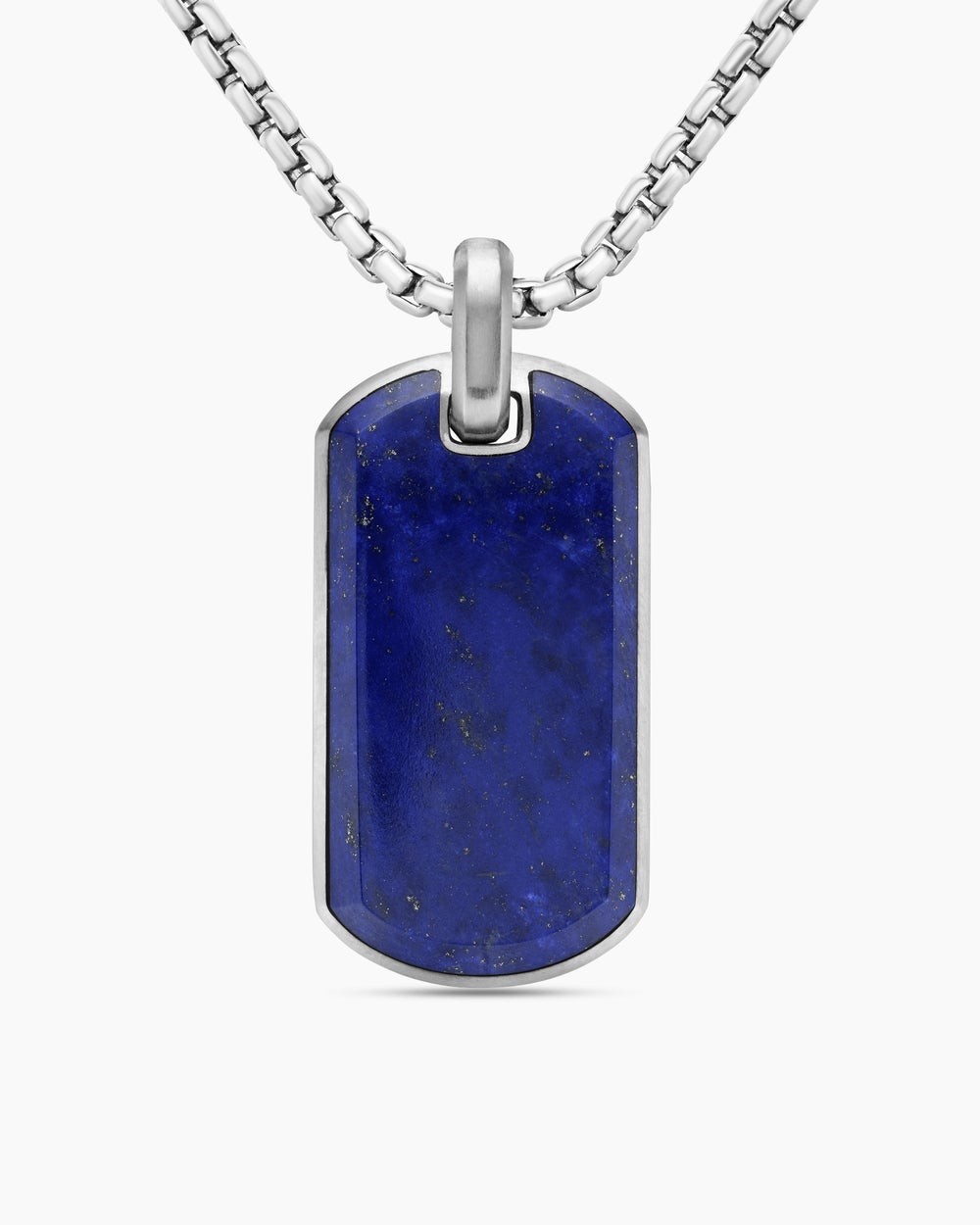 Médaille Chevron en argent sterling avec lapis-lazuli, 35 mm hommes
