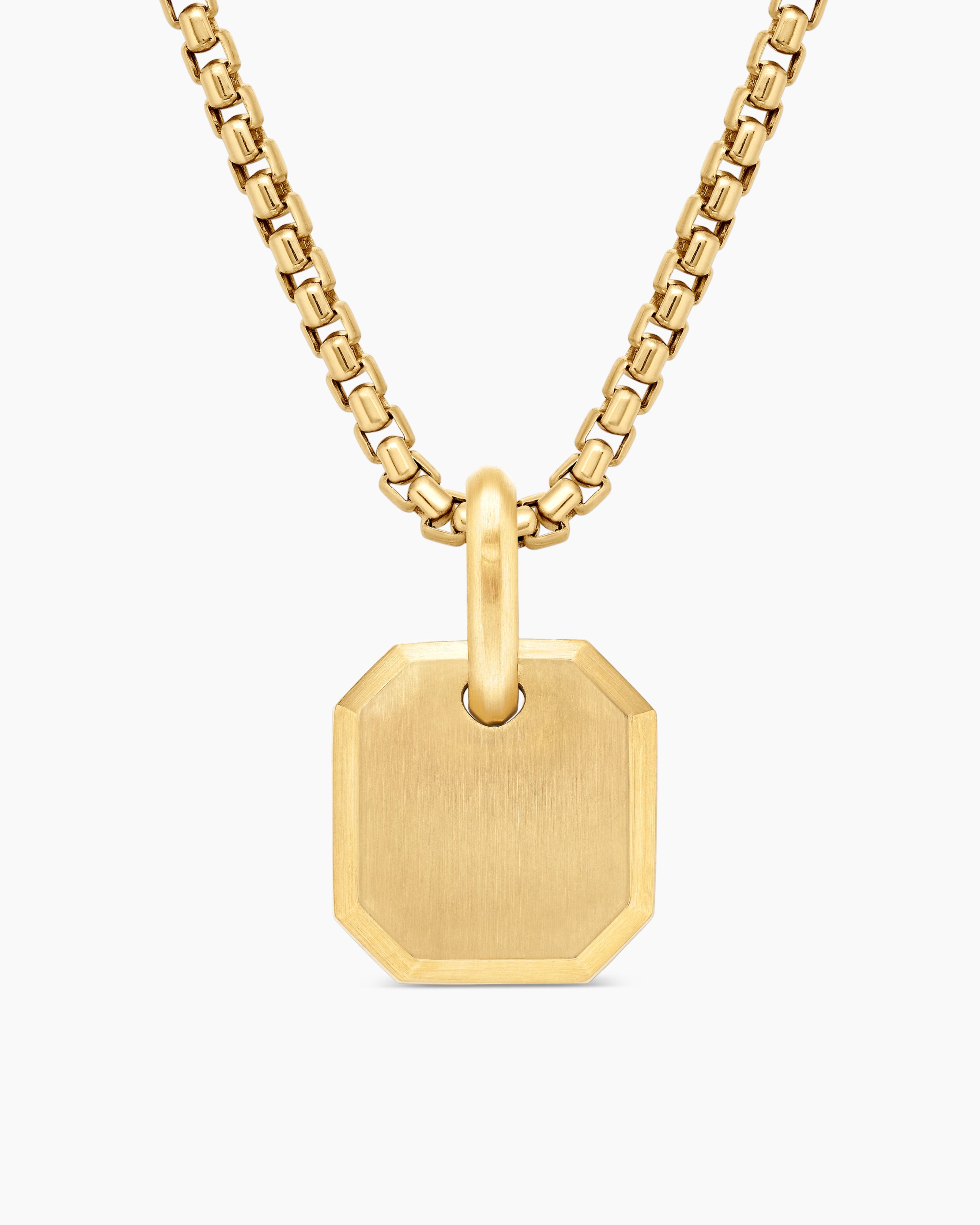 Amulette octogonale en or jaune 18 carats, 15 mm hommes 