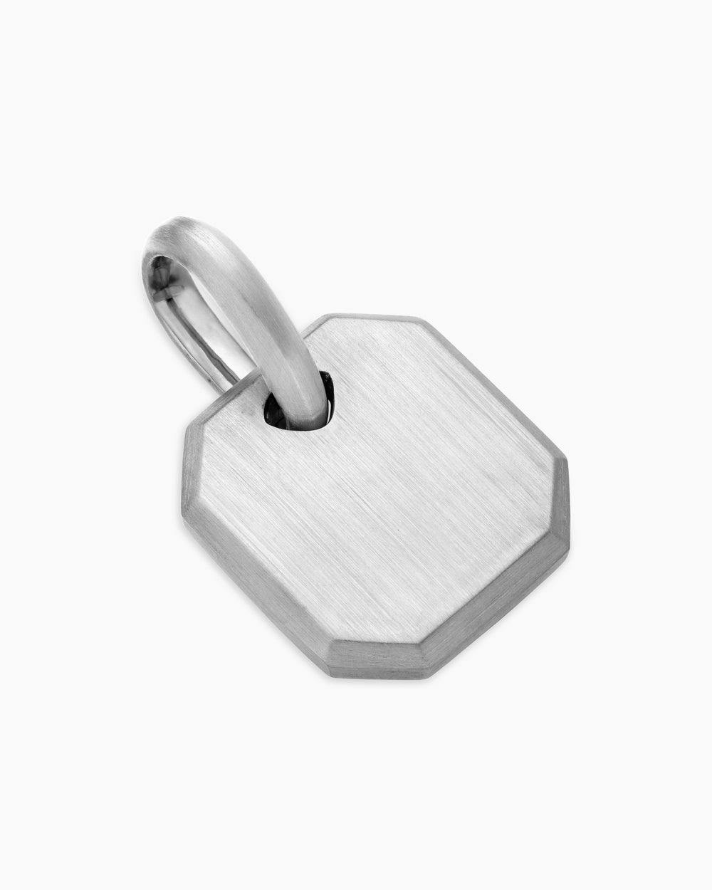 Mens Octagonal Amulet in Platinum, 15mm