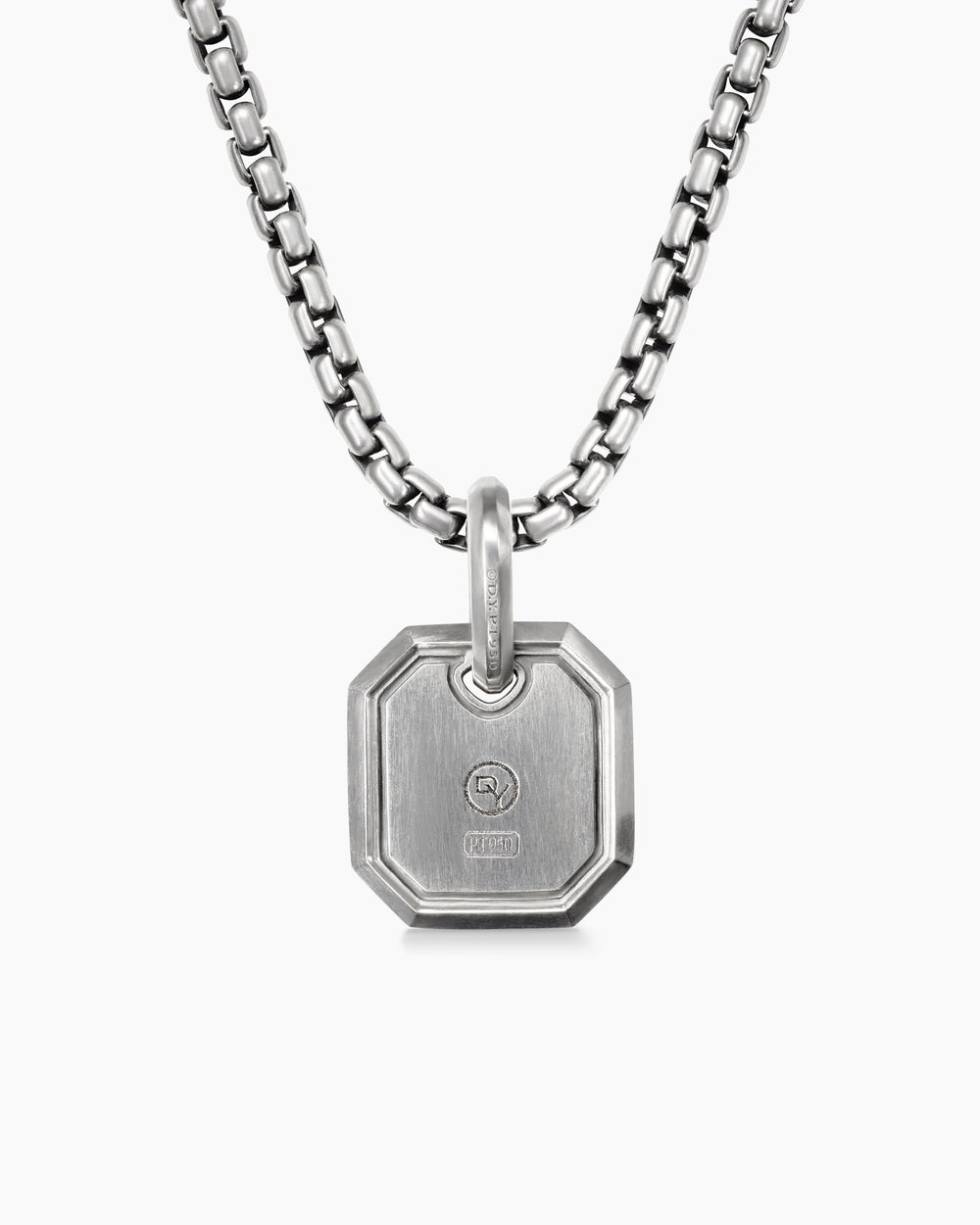 Mens Octagonal Amulet in Platinum, 15mm