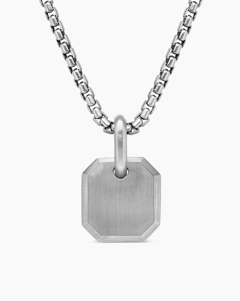 Mens Octagonal Amulet in Platinum, 15mm