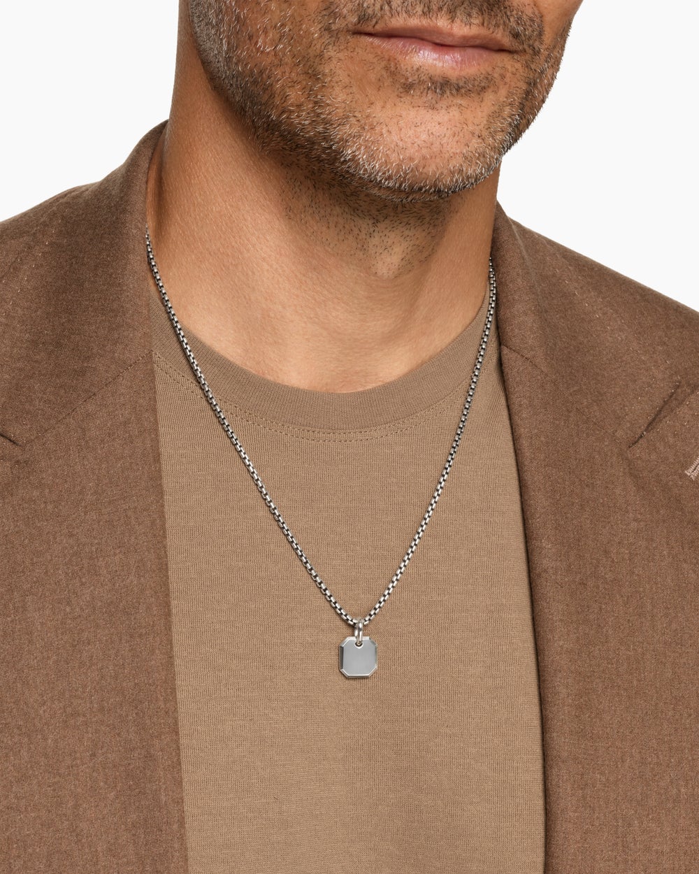 Amulette octogonale en argent sterling, 15 mm hommes