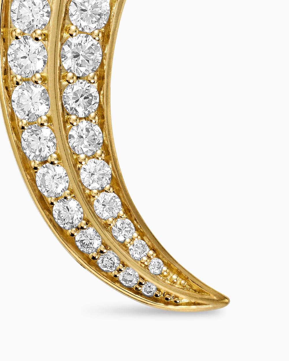 Mens Claw Amulet in 18K Yellow Gold with Diamonds, 25mm