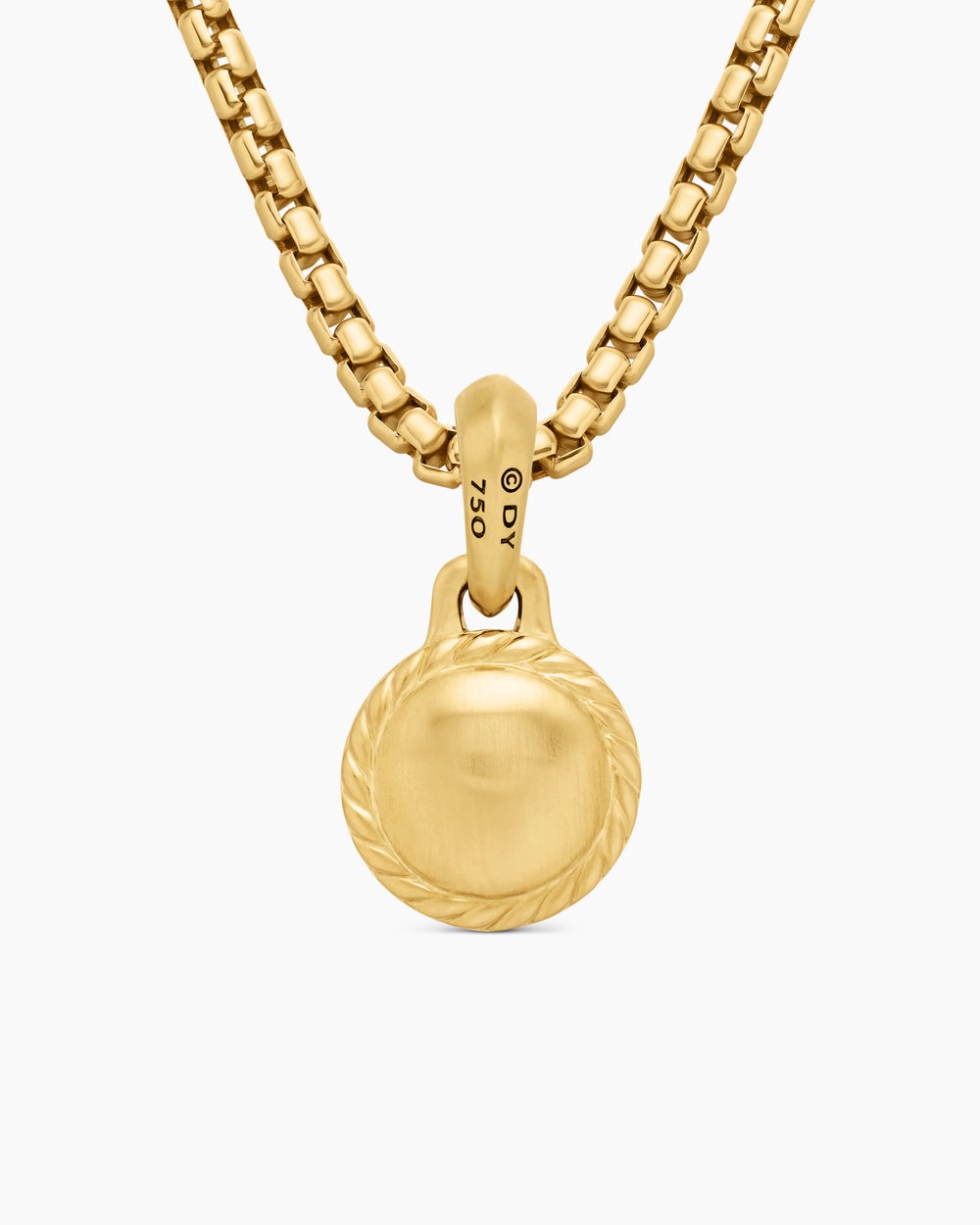 Amulette mauvais œil en or jaune 18 carats avec saphirs bleus, 14,5 mm
