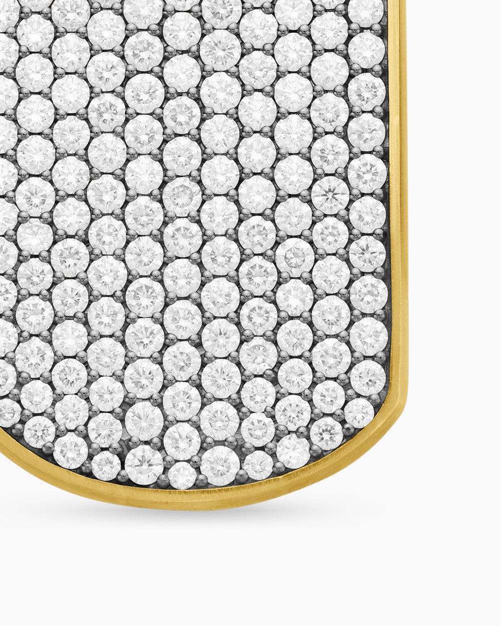 Mens Chevron Tag in 18K Yellow Gold with Diamonds, 42mm