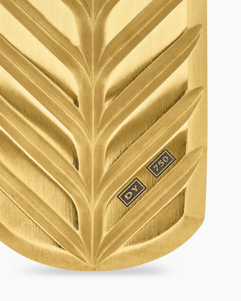 Mens Chevron Tag in 18K Yellow Gold with Diamonds, 42mm