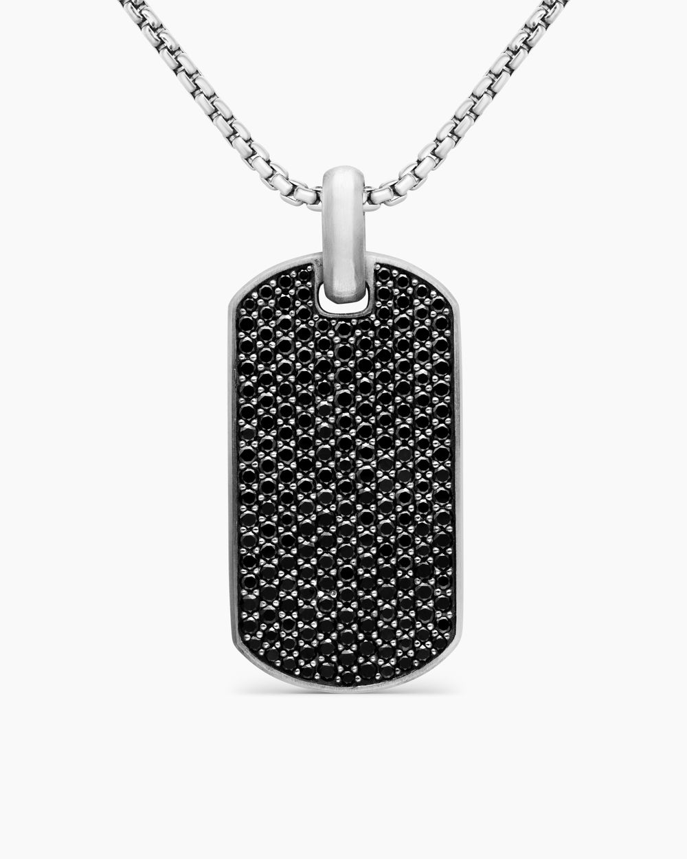 Médaille Chevron en argent sterling avec diamants noirs, 42 mm