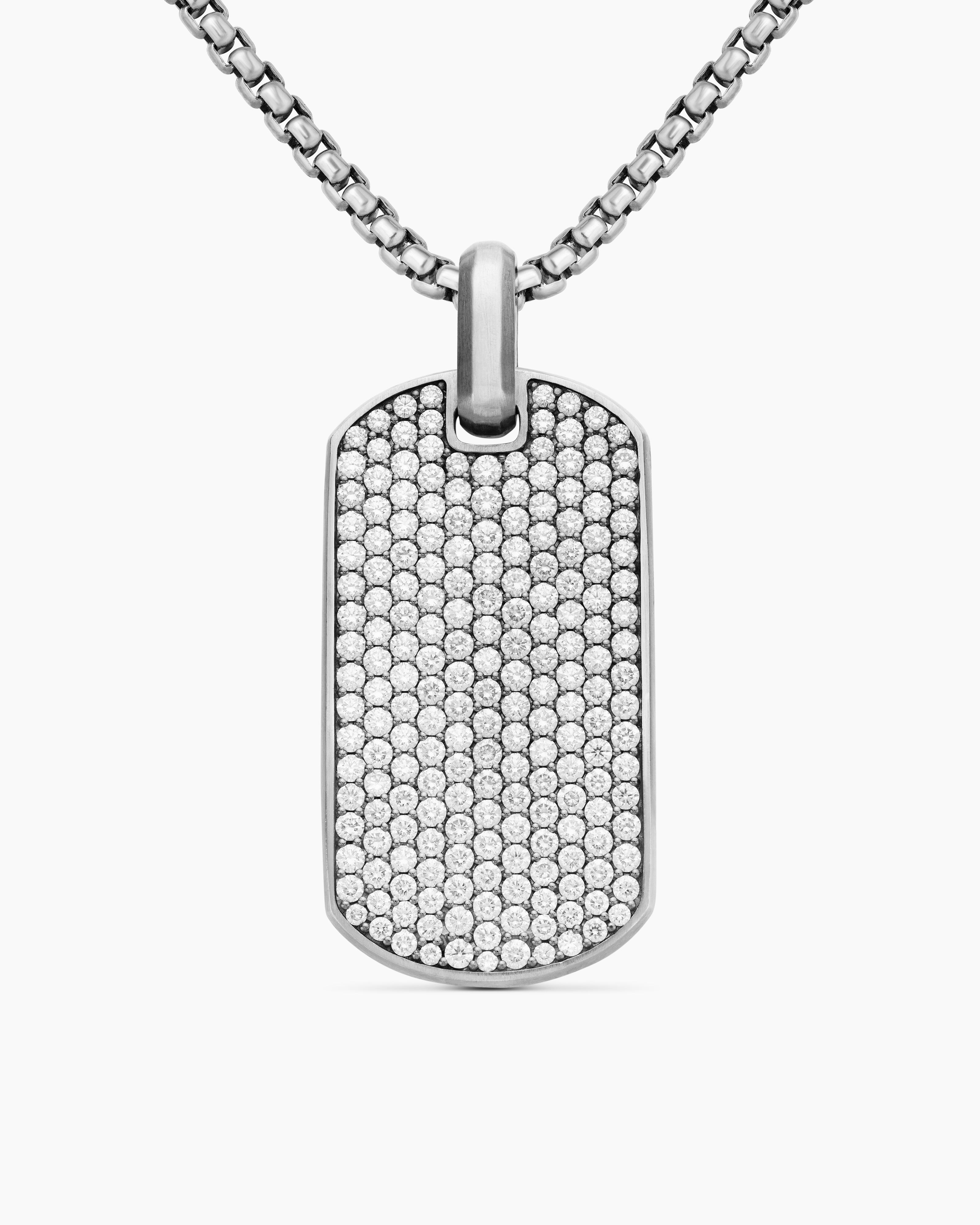 M&eacute;daille &agrave; chevrons en argent sterling avec diamants, 42 mm