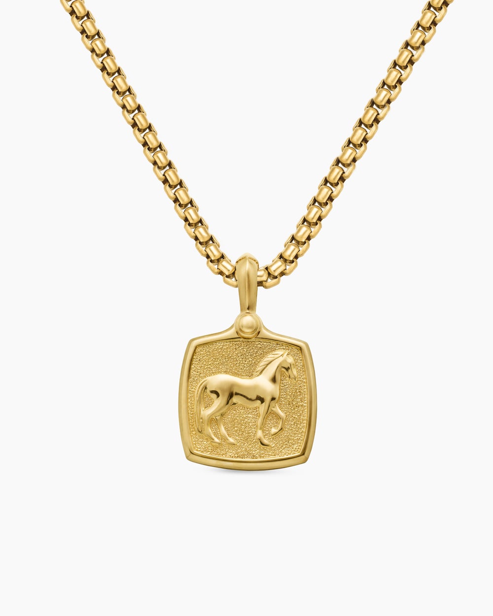 Mens Petrvs® Horse Amulet in 18K Yellow Gold, 19mm