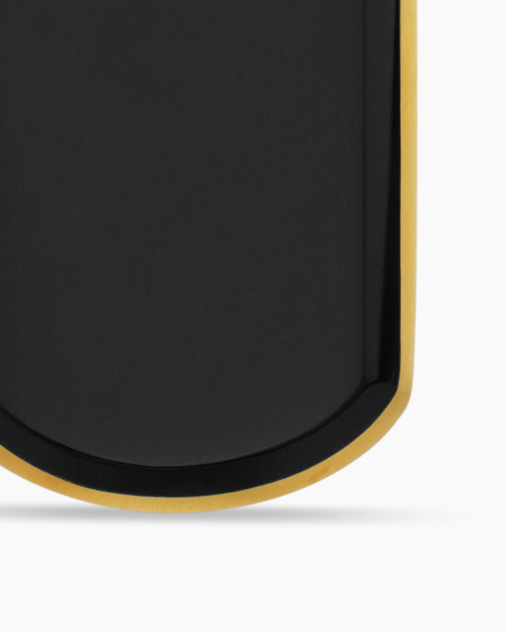 Mens Chevron Tag in 18K Yellow Gold with Black Onyx, 27mm