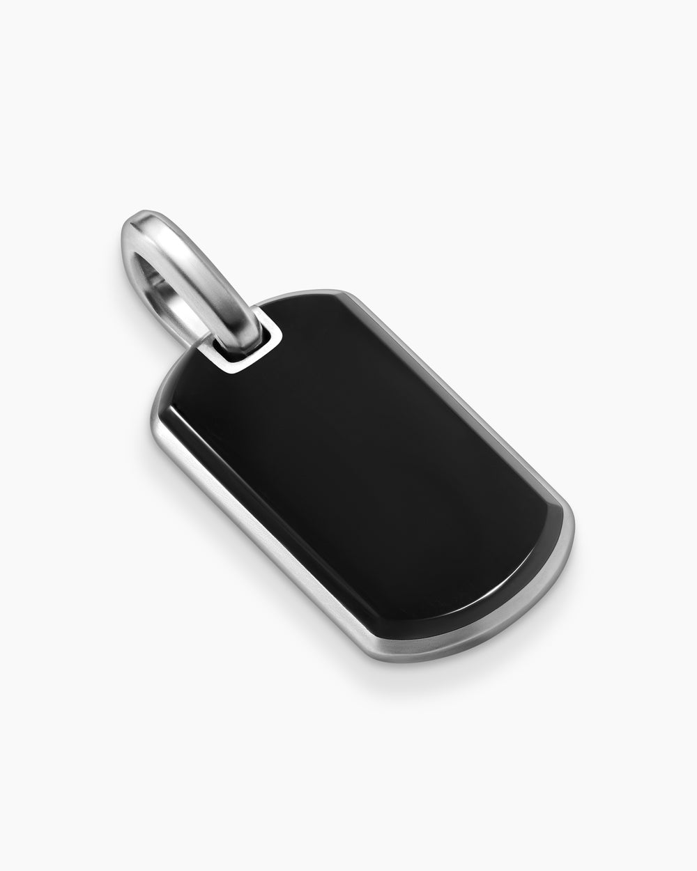 Médaille Chevron en argent sterling avec onyx noir, 27 mm hommes