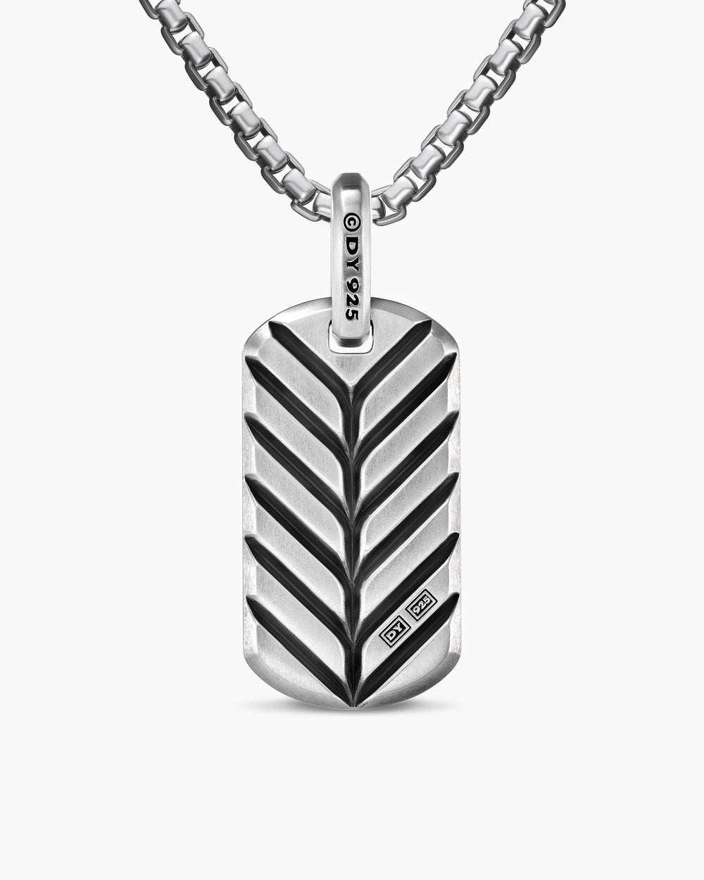 Médaille Chevron en argent sterling avec onyx noir, 27 mm hommes
