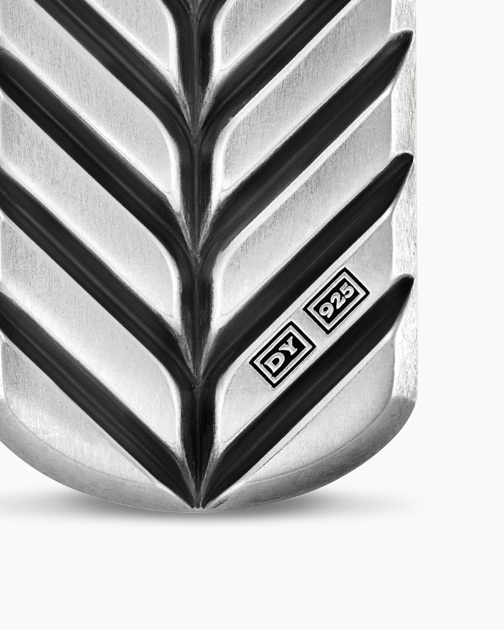 Médaille Chevron en argent sterling avec onyx noir, 27 mm hommes