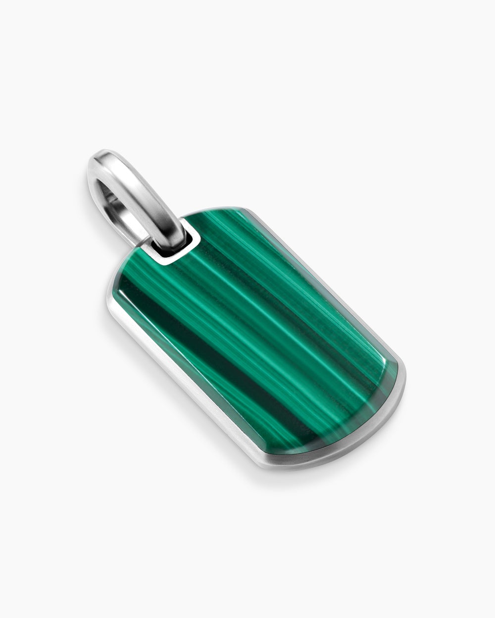 Médaille Chevron en argent massif avec malachite, 27 mm homme