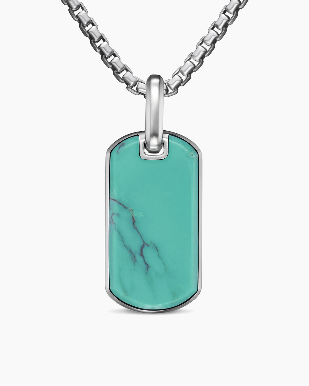 Médaille Chevron en argent sterling avec turquoise, 27 mm hommes