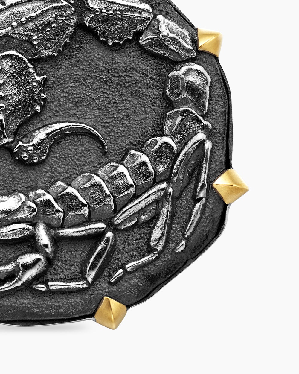 Amulette Scorpion en argent sterling avec or jaune 18 carats, 23 mm hommes
