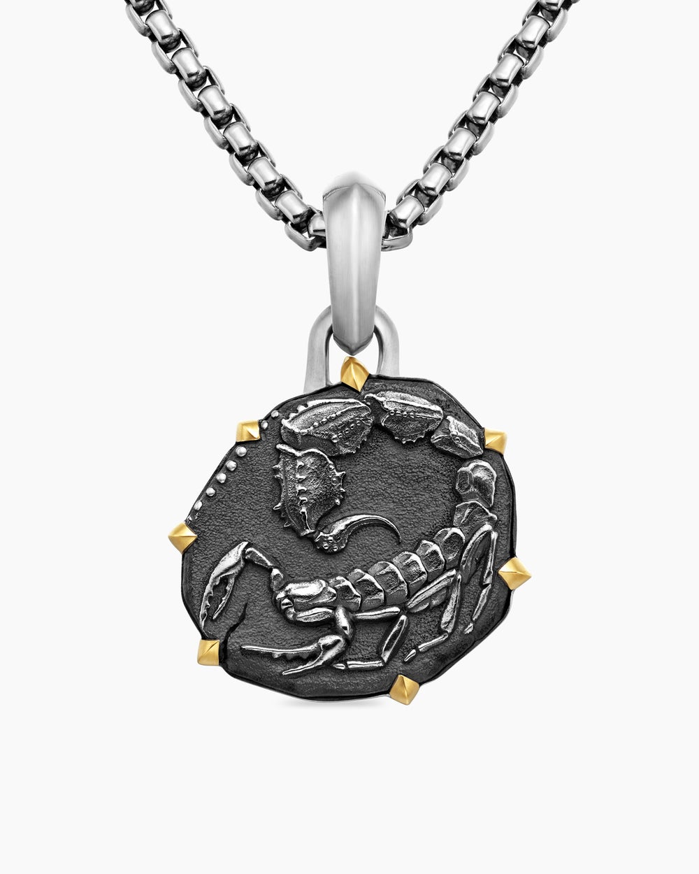 Amulette Scorpion en argent sterling avec or jaune 18 carats, 23 mm hommes