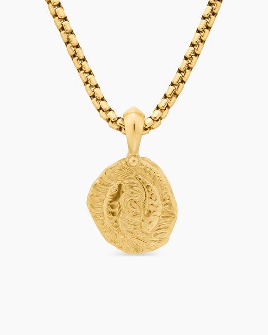 Pisces Amulet in 18K Yellow Gold, 17mm