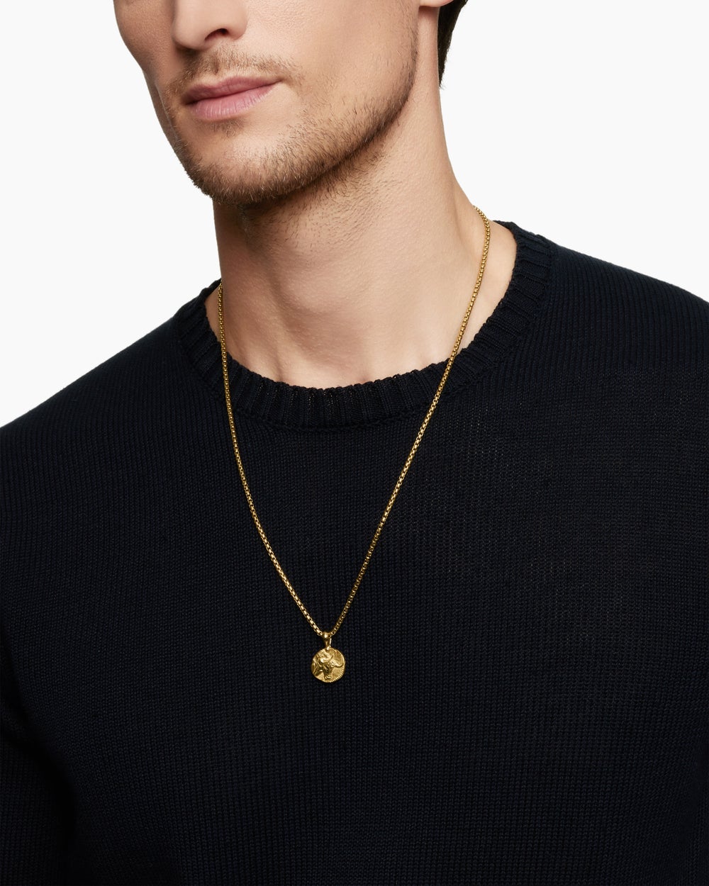 Amulette Taureau en or jaune 18 carats, 17 mm homme