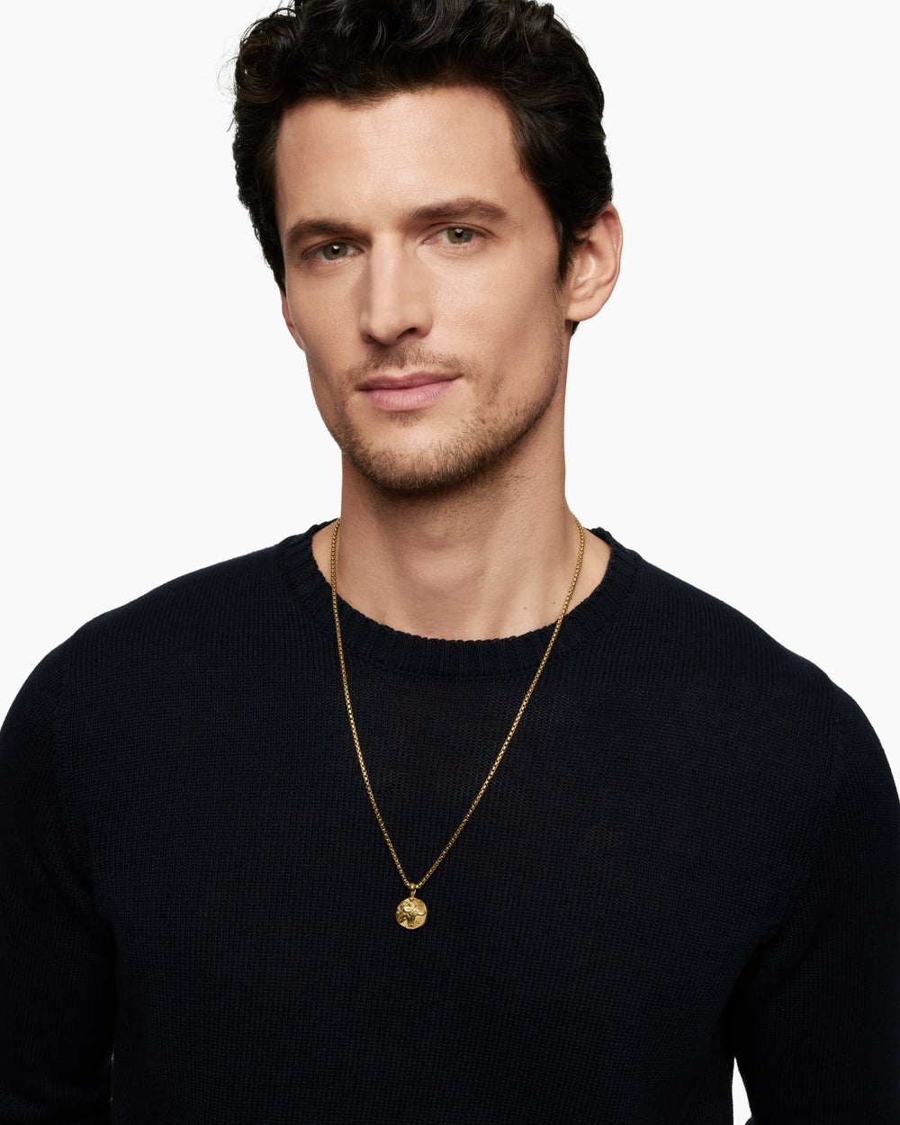 Amulette Taureau en or jaune 18 carats, 17 mm homme