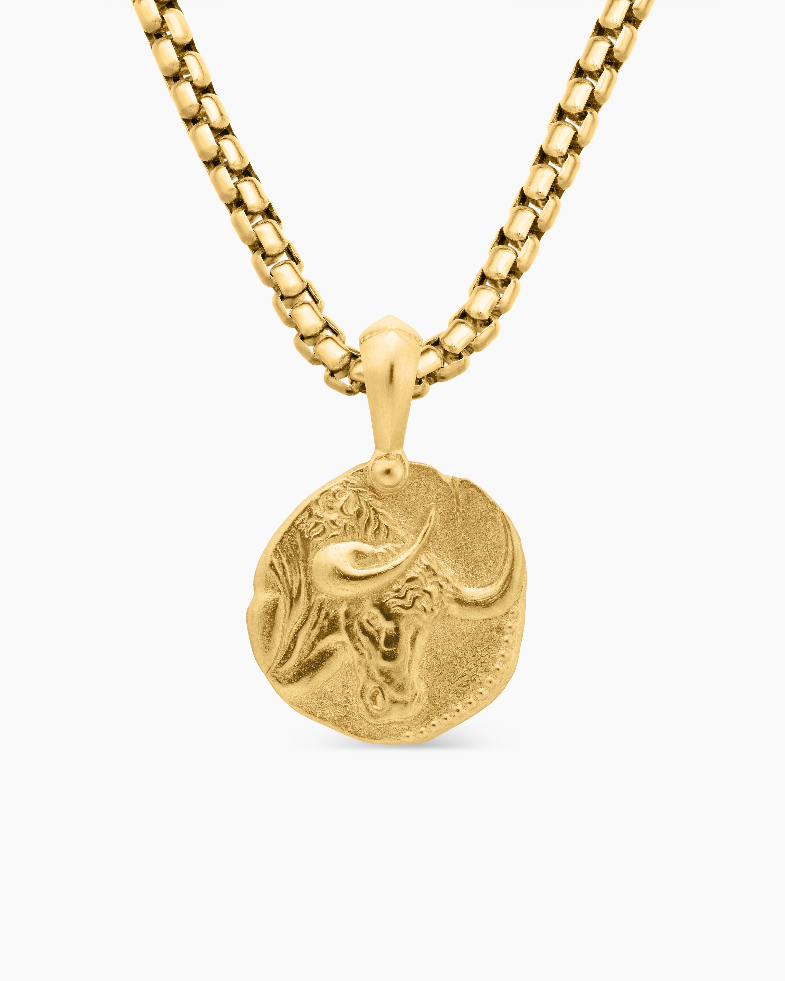 Amulette Taureau en or jaune 18 carats, 17 mm homme 