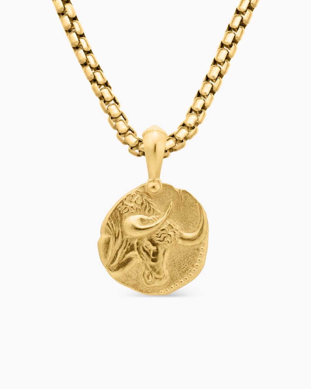 Amulette Taureau en or jaune 18 carats, 17 mm homme