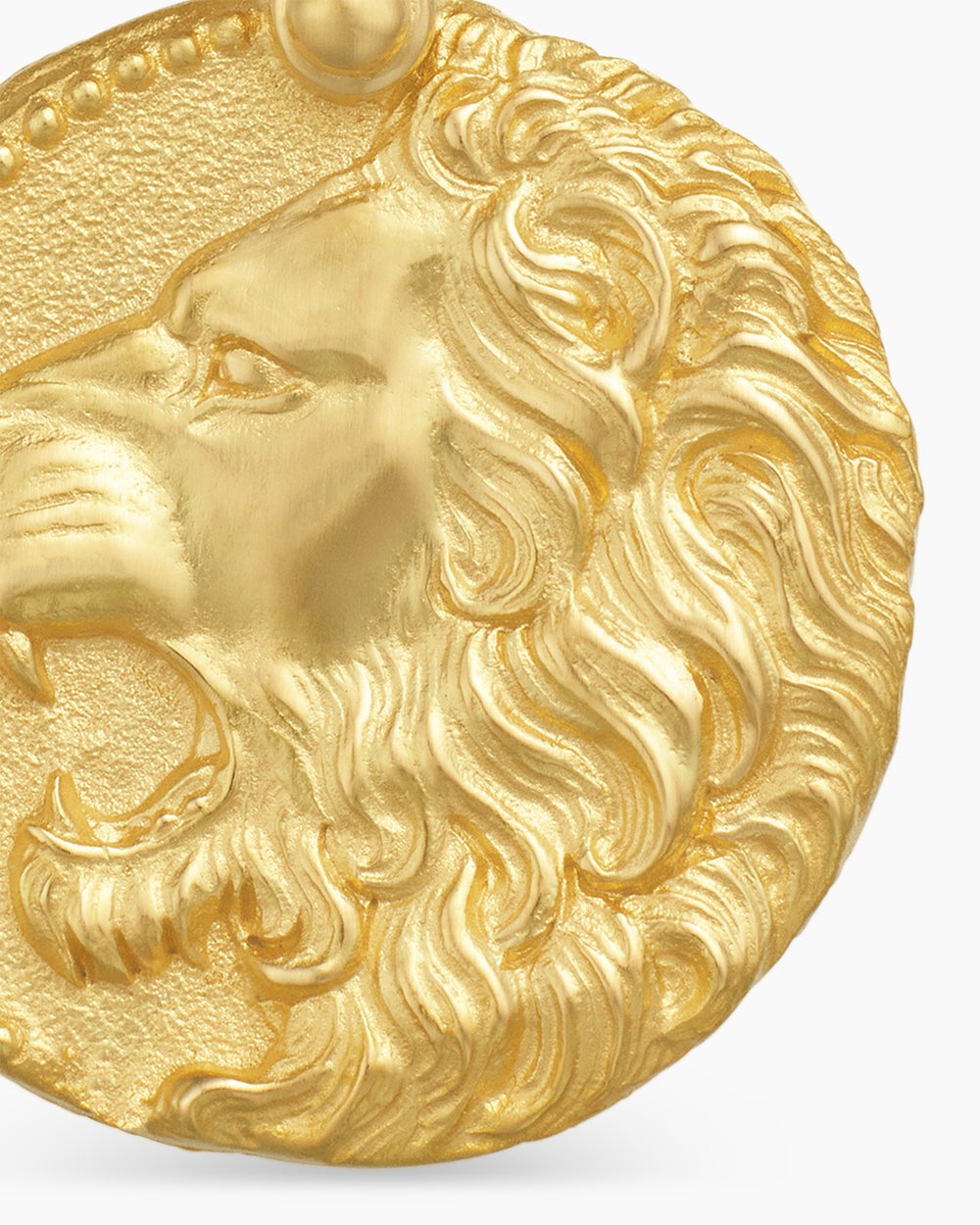 Mens Leo Amulet in 18K Yellow Gold, 17mm